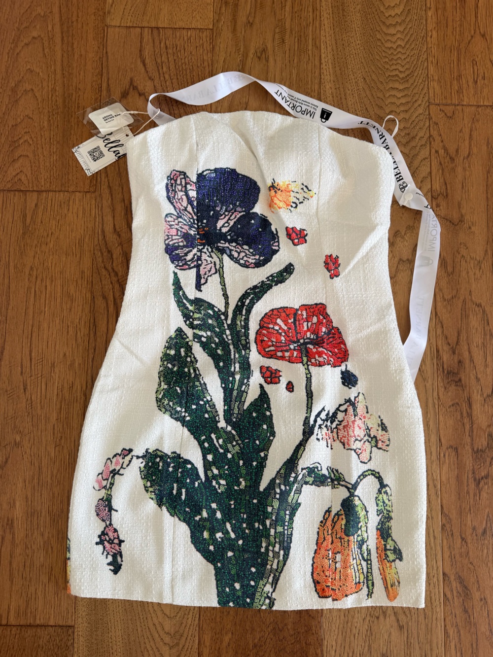 Bella Barnett White Floral Tube Top Dress